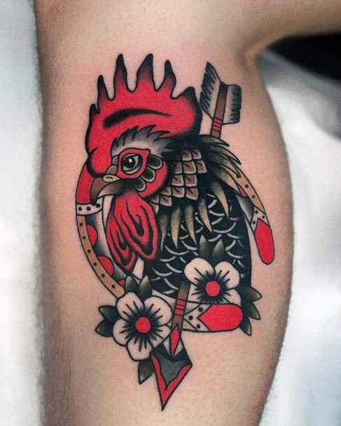 Girls Rooster Tattoo Designs