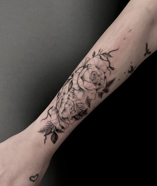 Girls Rose Forearm Tattoo Designs