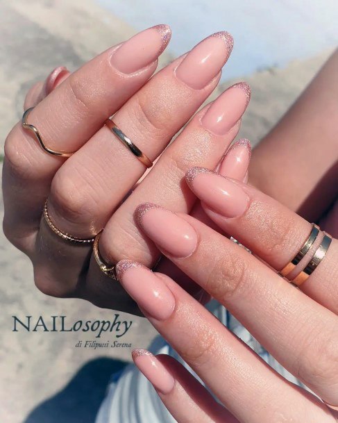 Girls Rose Gold Fingernails Designs