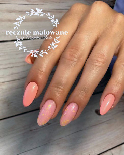 Girls Salmon Nail Art Ideas