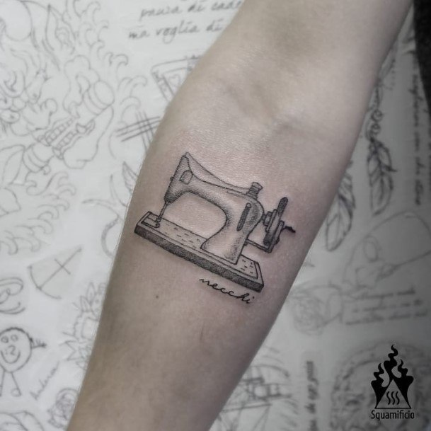 Girls Sewing Machine Tattoo Art