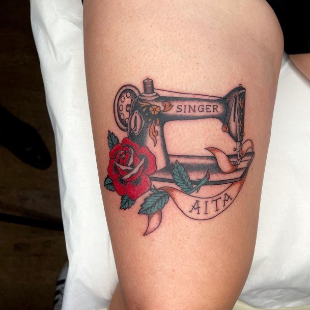 Girls Sewing Machine Tattoo Ideas