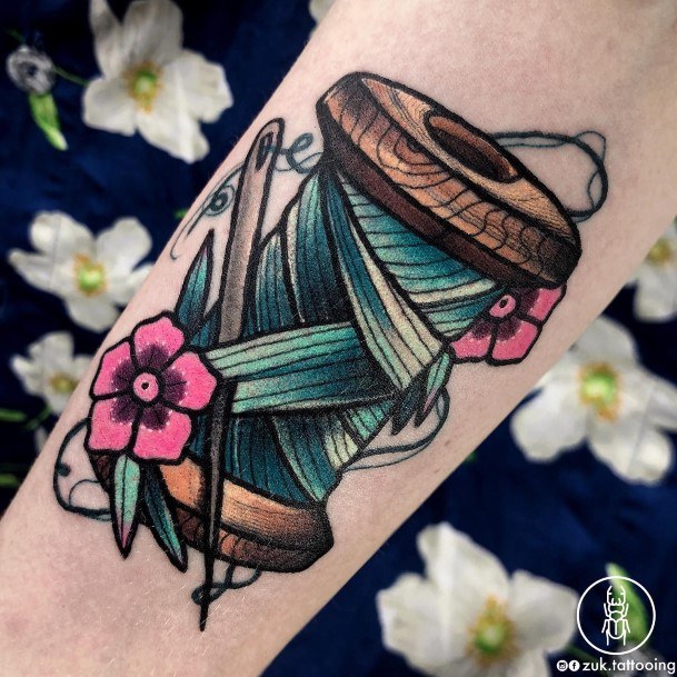 Girls Sewing Tattoo Art