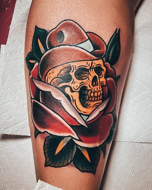 Girls Skull And Rose Tattoo Ideas