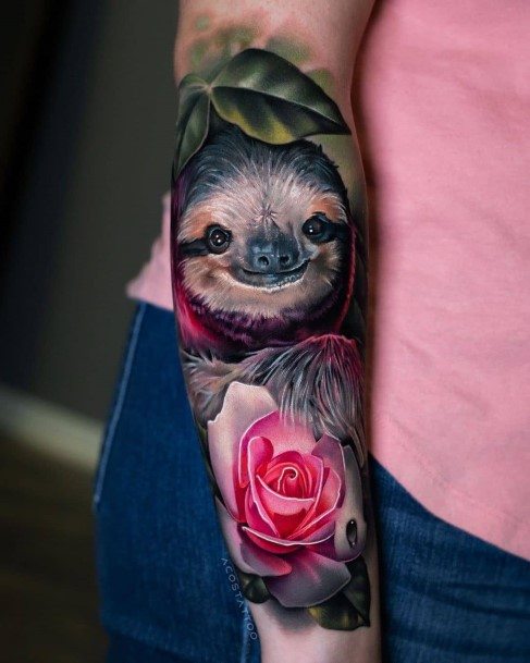 Girls Sloth Tattoo Designs