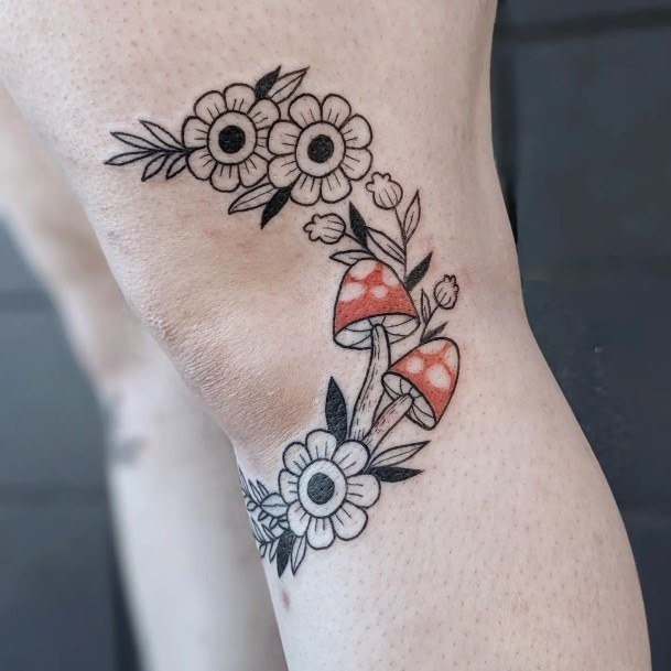 Girls Small Mushroom Tattoo Ideas