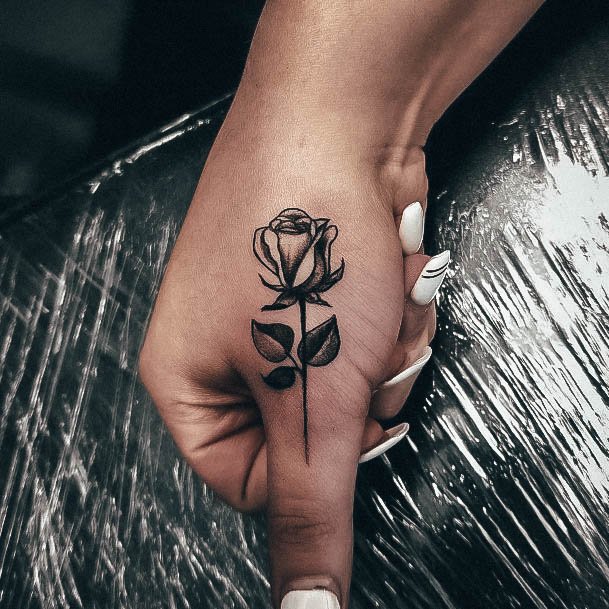 Girls Small Rose Tattoo Art