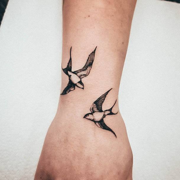 Girls Small Sparrow Tattoo Designs