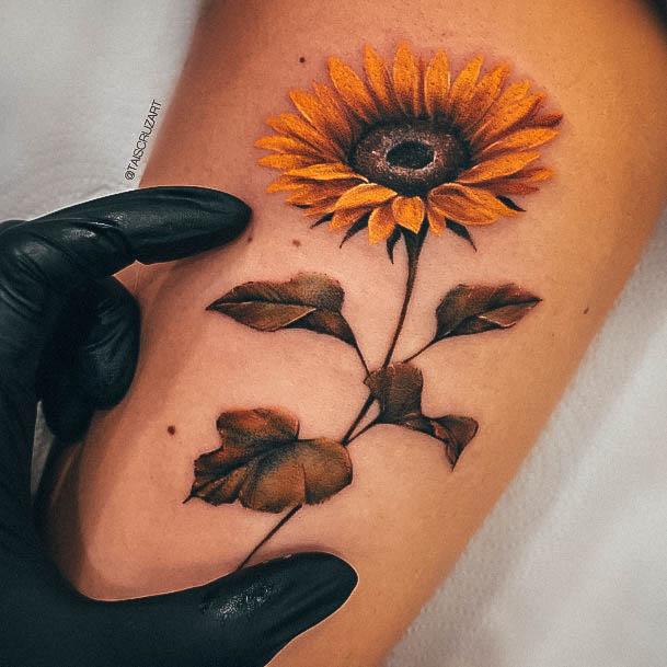 Girls Small Sunflower Tattoo Ideas