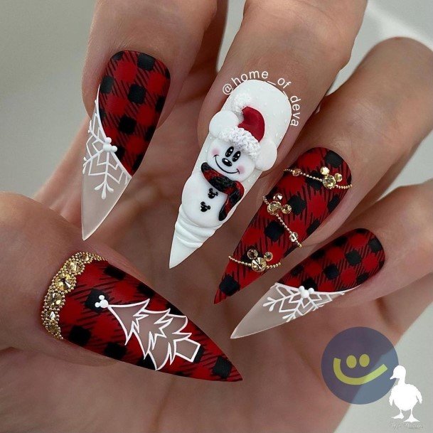 Girls Snowman Nail Designs