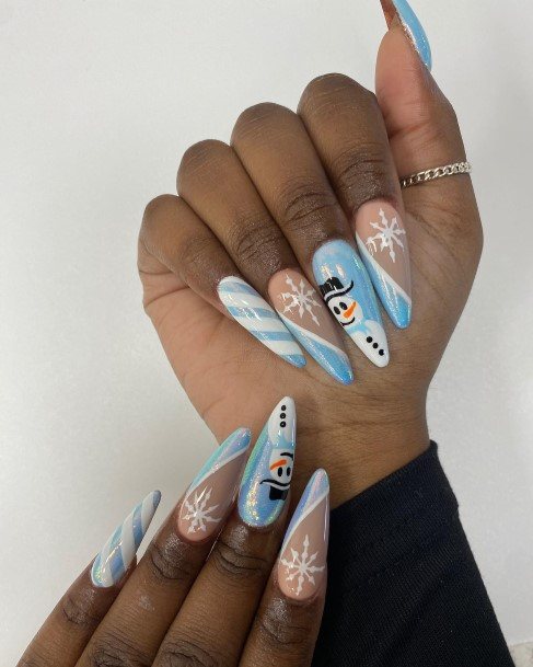 Girls Snowman Nail Ideas