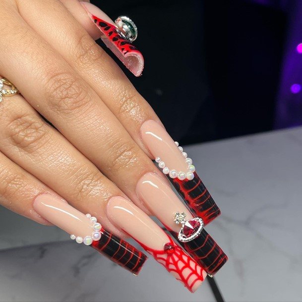 Girls Spider Nail Ideas