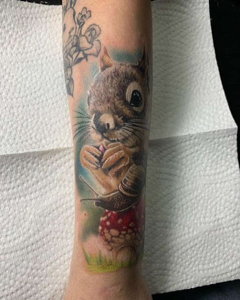 Girls Squirrel Tattoo Designs