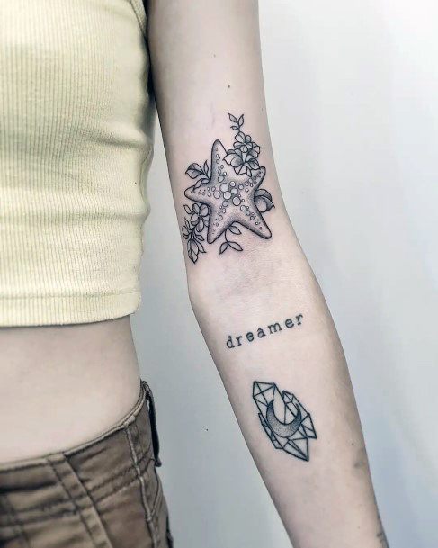Girls Starfish Tattoo Designs