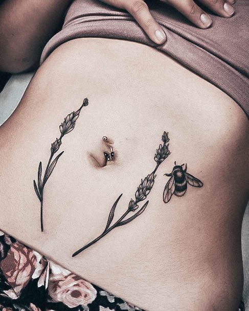 Girls Stomach Tattoo Designs