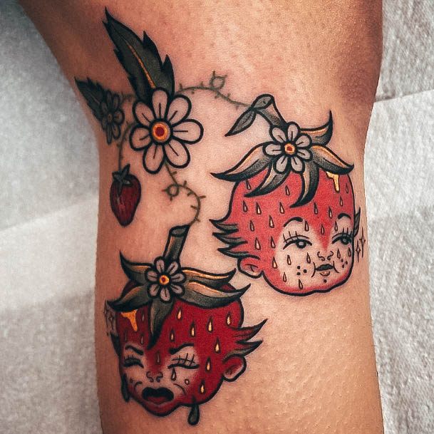 Girls Strawberry Ideas For Tattoos