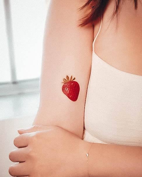 Girls Strawberry Tattoo Ideas