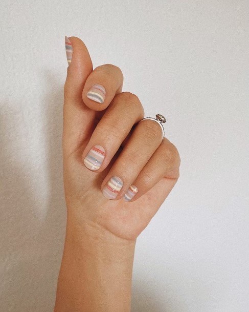 Girls Striped Nail Designs