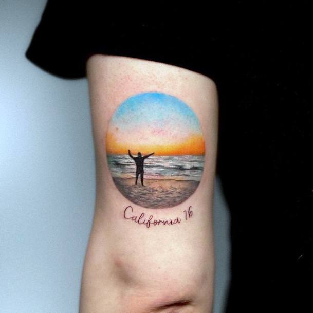 Girls Sunset Sunrise Tattoo Designs