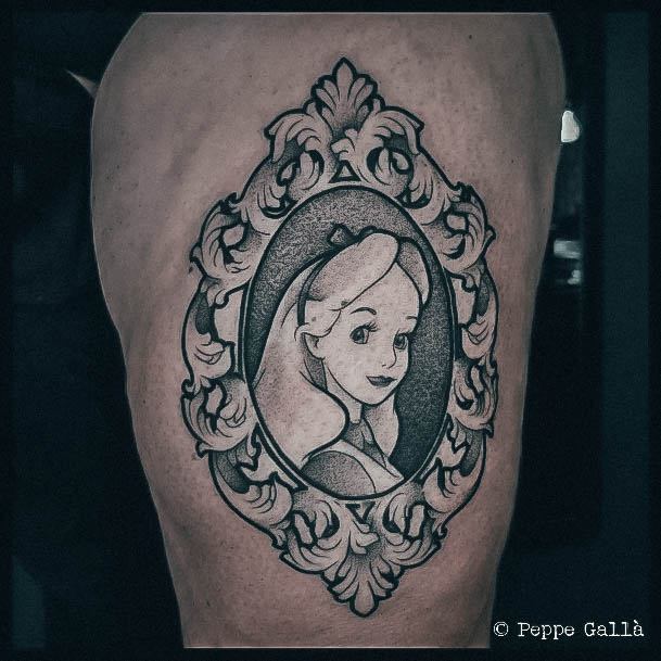 Girls Tattoos With Alice In Wonderland