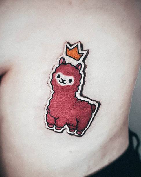 Girls Tattoos With Alpaca