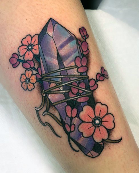 Girls Tattoos With Amethyst