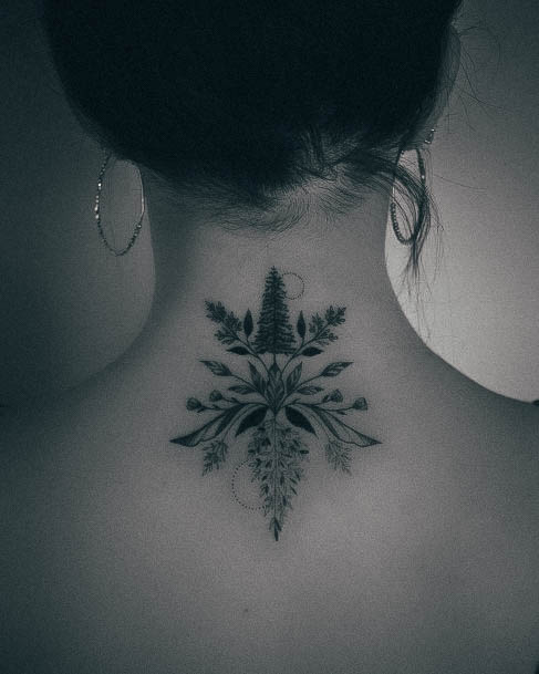 Girls Tattoos With Back Of Neck