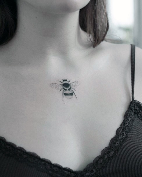 Girls Tattoos With Bee