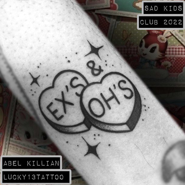 Girls Tattoos With Candy Heart