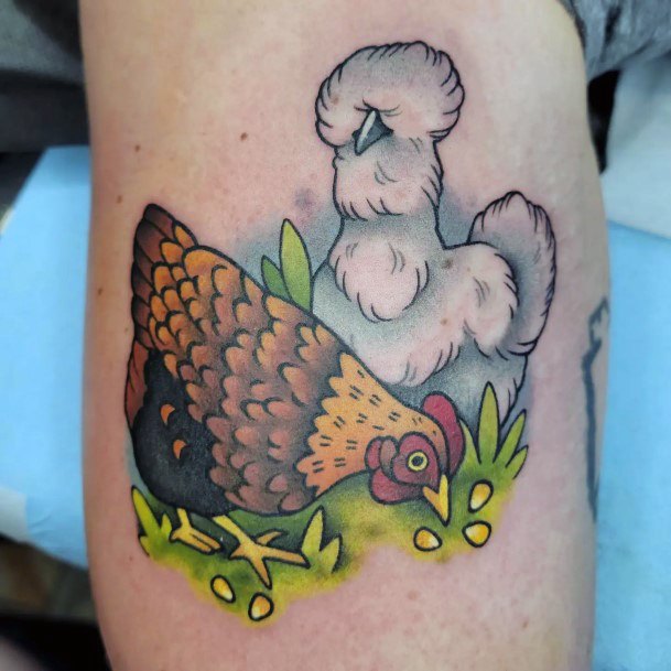 Girls Tattoos With Chicken