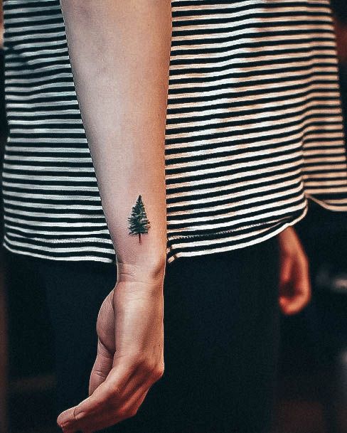 Girls Tattoos With Christmas Tree