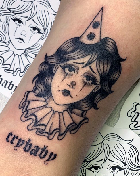 Girls Tattoos With Clown