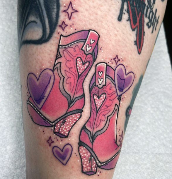 Girls Tattoos With Cowboy Boot