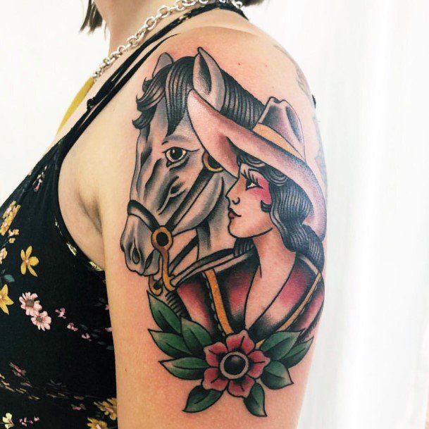 Girls Tattoos With Cowgirl