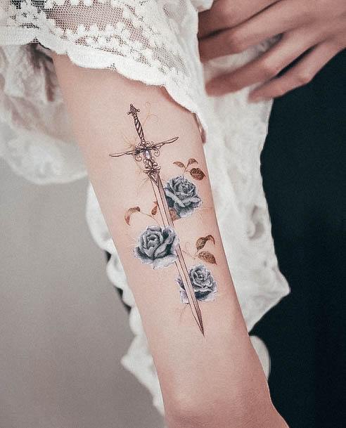Girls Tattoos With Dagger