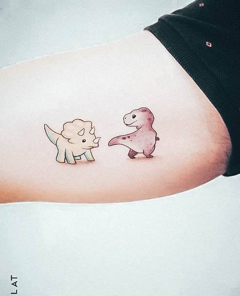 Girls Tattoos With Dinosaur