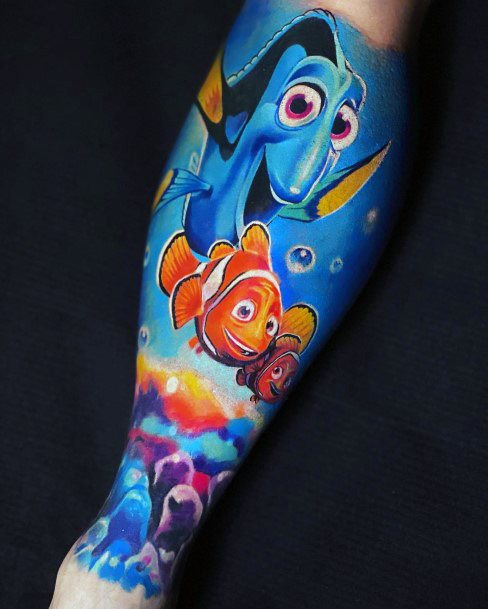 Girls Tattoos With Finding Nemo