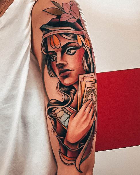 Girls Tattoos With Fortune Teller