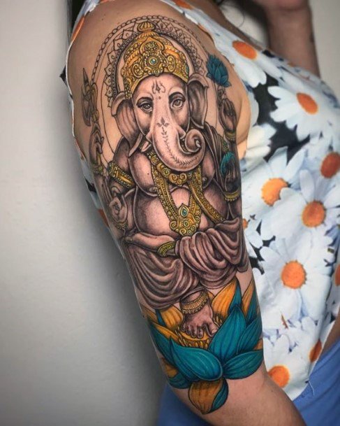 Girls Tattoos With Ganesha