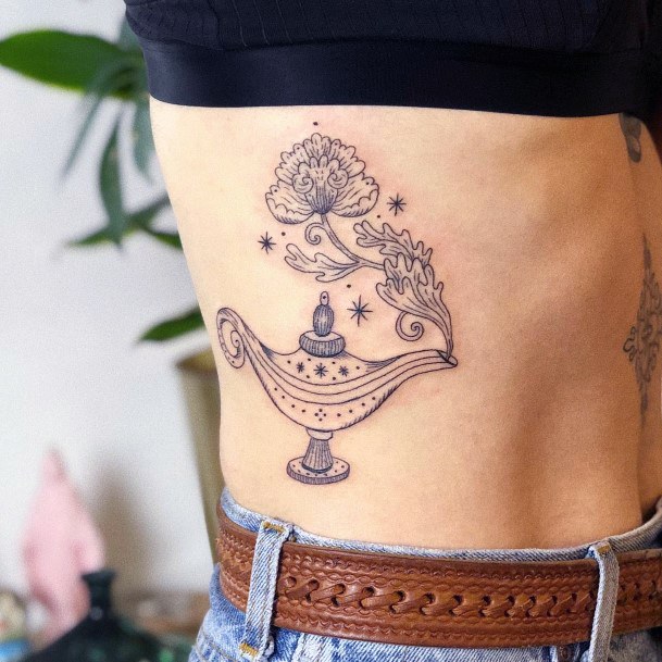 To 100 Best Genie Lamp Tattoos For Women Magic Lamp Design Ideas