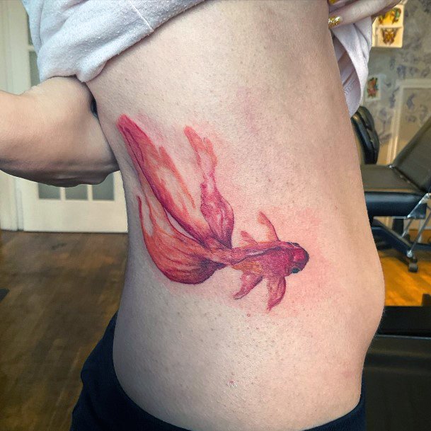 Girls Tattoos With Goldfish