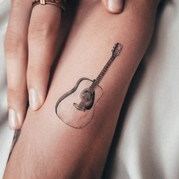 Girls Tattoos With Guitar