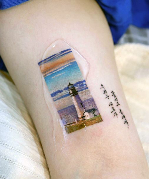 Girls Tattoos With Landscape