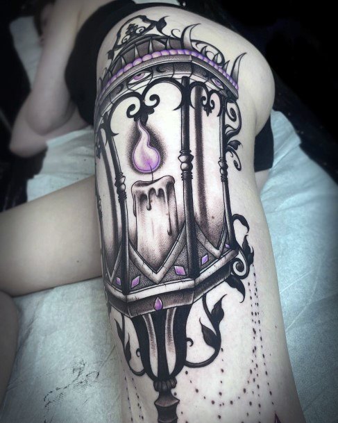 Girls Tattoos With Lantern