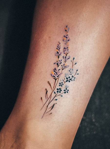 Girls Tattoos With Lavender