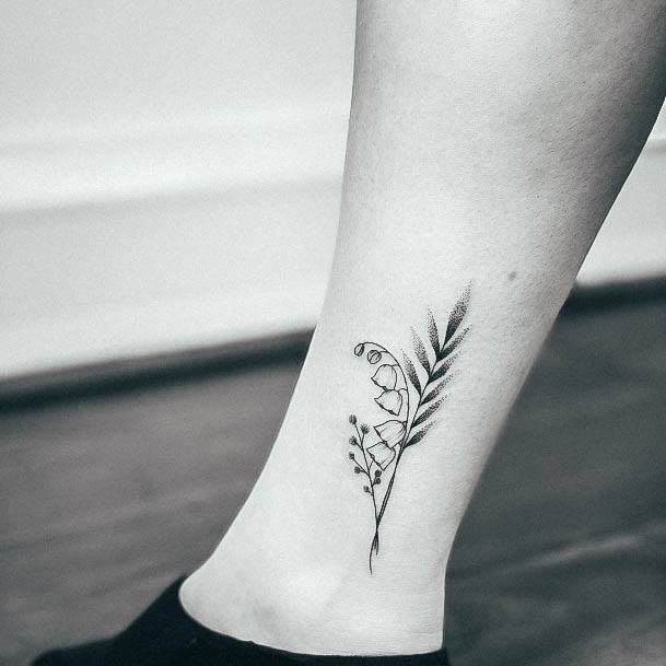 Girls Tattoos With Lily Of The Valley