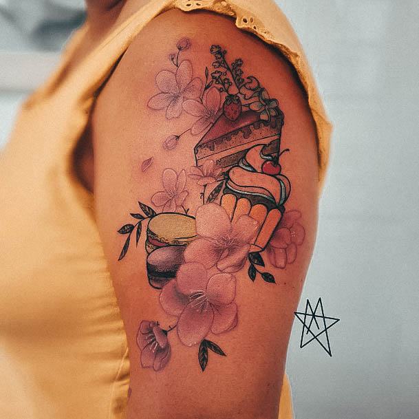 Girls Tattoos With Macaron