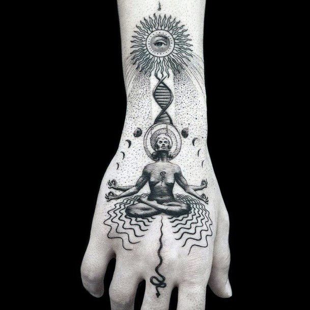 Girls Tattoos With Meditation