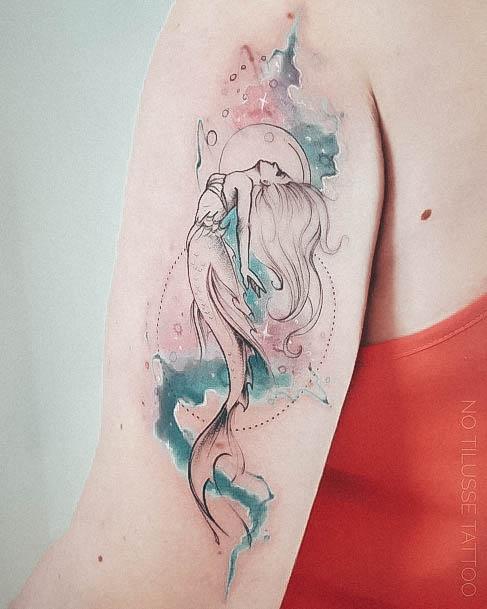 Girls Tattoos With Mermaid