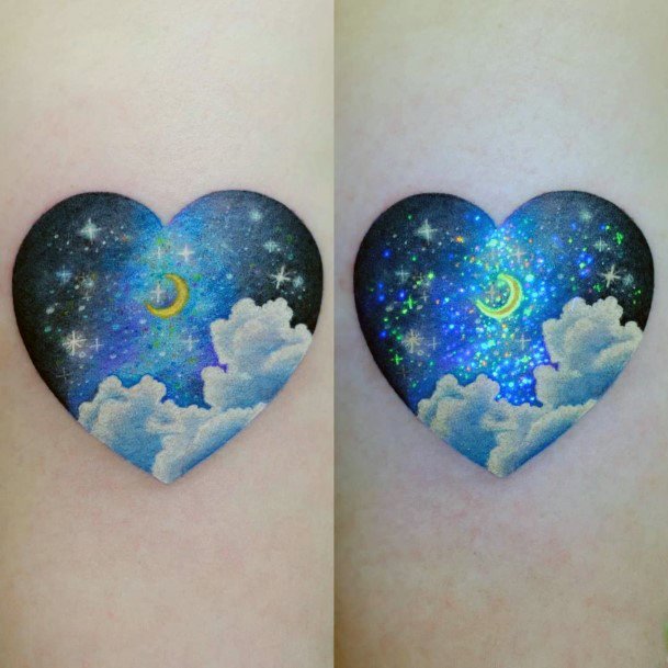 Girls Tattoos With Night Sky